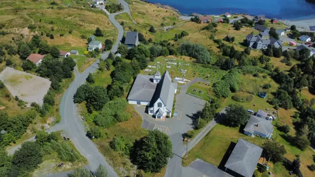 Another shot of a local church from the air (Torbay, NL, Canada).